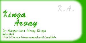kinga arvay business card